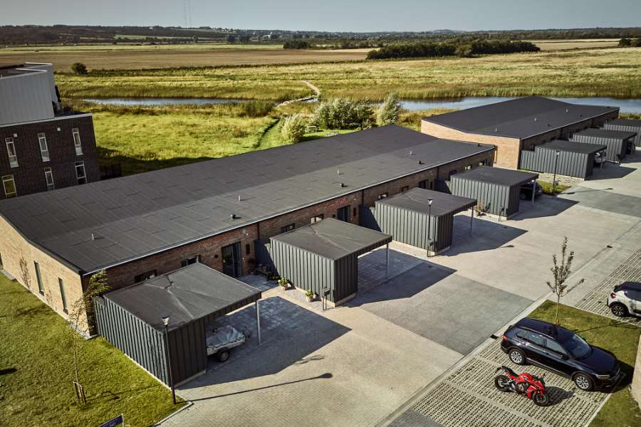 Stahlprofile an Reihenhäusern, Sofiendal Enge, Poul Anker Bechs Vej 232, 9200 Aalborg SV, Dänemark